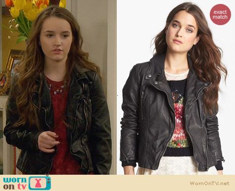 Free People Distressed Vegan Leather Jacket worn by Kaitlyn Dever on Last Man Standing