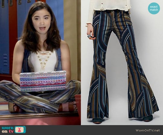 Free People Eve Printed Cord Flare worn by Riley Matthews (Rowan Blanchard) on Girl Meets World