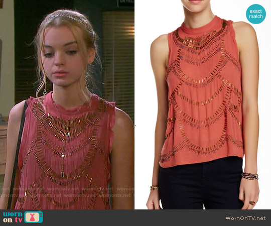 Free People 'Ferris Wheel' Top in Terracotta worn by Claire Brady (Olivia Keegan) on Days of our Lives