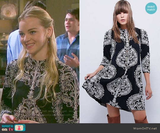 Free People Fiesta Floral Dress in Night Combo worn by Claire Brady (Olivia Keegan) on Days of our Lives