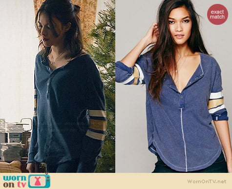 Free People Game Time Henley worn by Margaret Qualley on The Leftovers