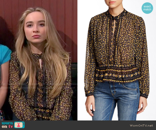 Free People If I Had You Printed Blouse worn by Maya Hart (Sabrina Carpenter) on Girl Meets World