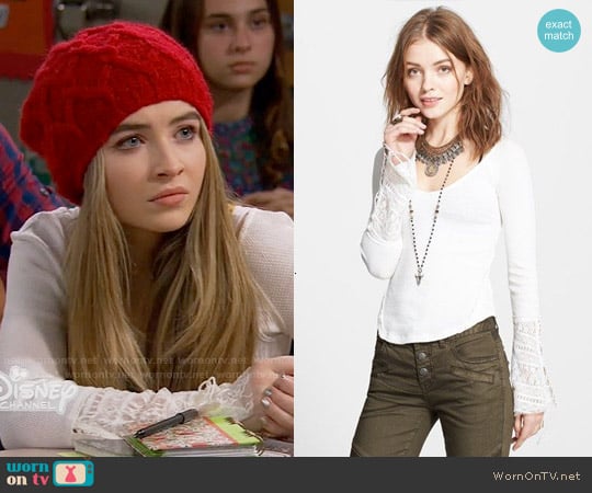 Free People 'Juliet' Lace Cuff Thermal worn by Maya Hart (Sabrina Carpenter) on Girl Meets World