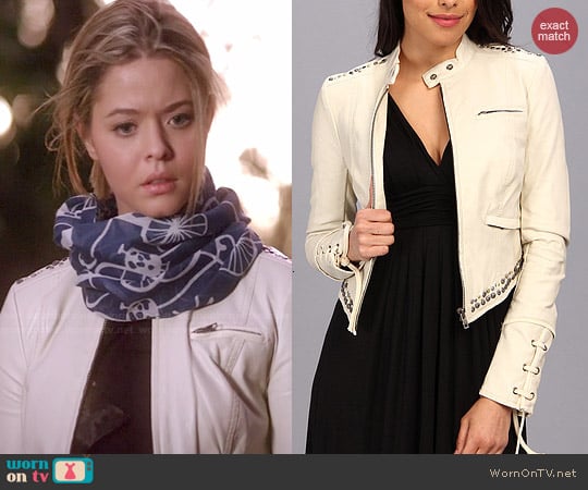 Free People Faux Leather Lace Up Jacket worn by Alison DiLaurentis (Sasha Pieterse) on Pretty Little Liars