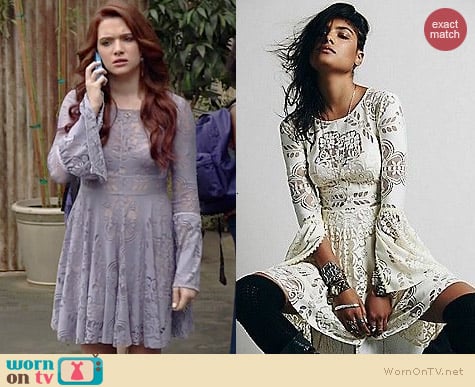 Free People Lovers Folk Song Dress worn by Katie Stevens on Faking It