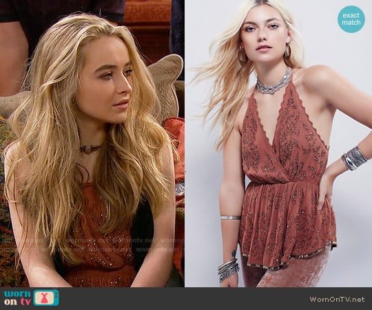 Free People Make You Mine Embellished Tank worn by Maya Hart (Sabrina Carpenter) on Girl Meets World