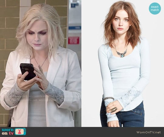 Free People Masquerade Cuff Thermal Top worn by Liv Moore (Rose McIver) on iZombie