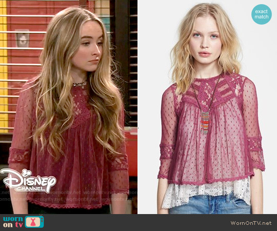 Free People 'Modern Romance' Layered Lace Top worn by Maya Hart (Sabrina Carpenter) on Girl Meets World