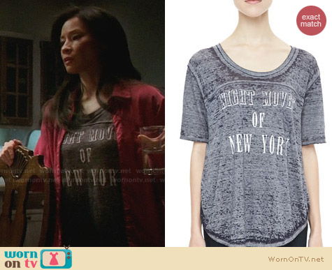 Free People Night Moves of New York Tee worn by Lucy Liu on Elementary