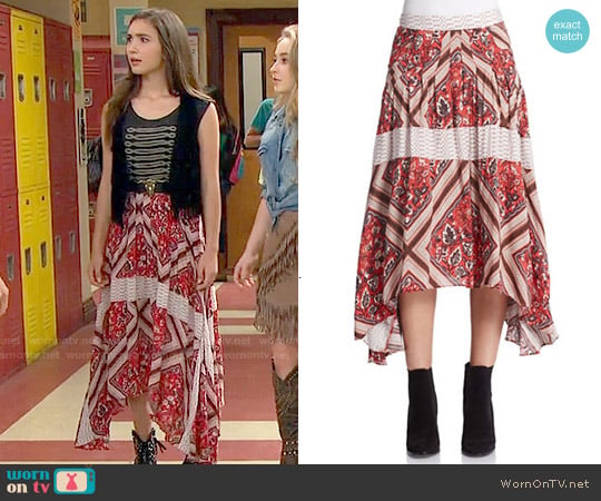 Free People Printed Paradise Skirt worn by Riley Matthews (Rowan Blanchard) on Girl Meets World