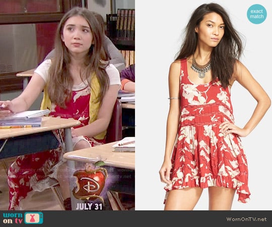 Free People Printed Trapeze Slip Dress in Antique Combo worn by Riley Matthews (Rowan Blanchard) on Girl Meets World