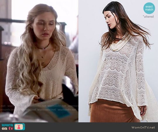 Free People Rain Fall Cowl Pullover worn by Scarlett O'Connor (Clare Bowen) on Nashville