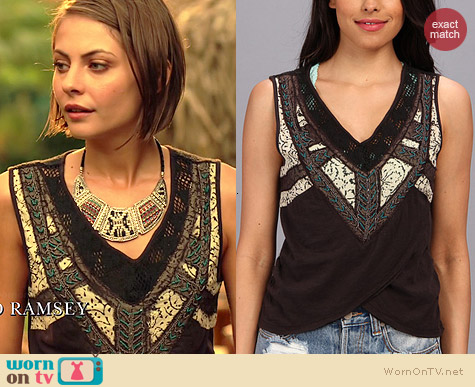 Free People Sahara Wrap Top worn by Willa Holland on Arrow