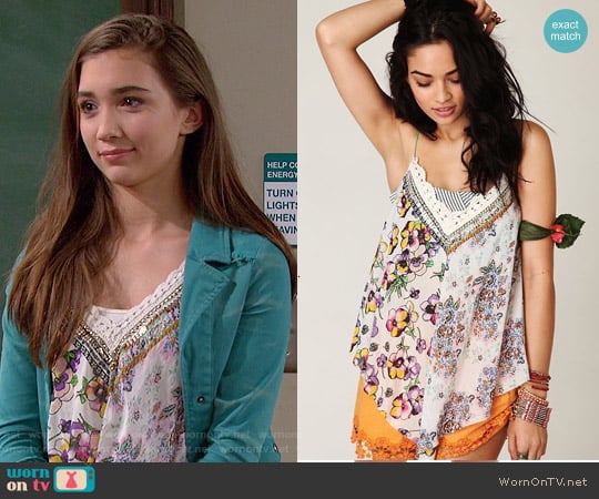 Free People Patchwork Scarf Cami worn by Riley Matthews (Rowan Blanchard) on Girl Meets World