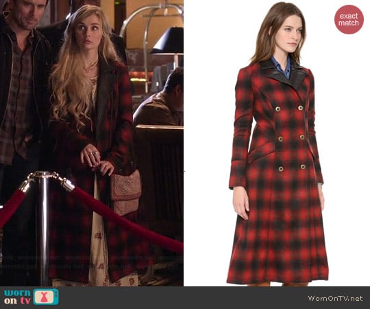 Free People Sargent Plaid Coat worn by Clare Bowen on Nashville