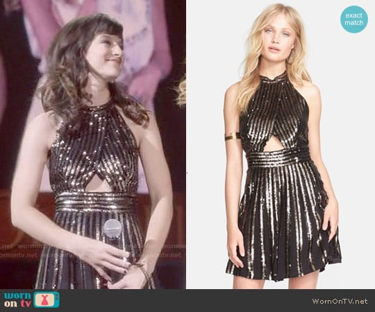 Free People Sequin Stripe Mini Dress worn by Layla Grant (Aubrey Peeples) on Nashville