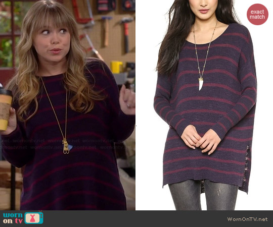 Free People Shipping News Tunic in Navy Combo worn by Amanda Fuller on Last Man Standing