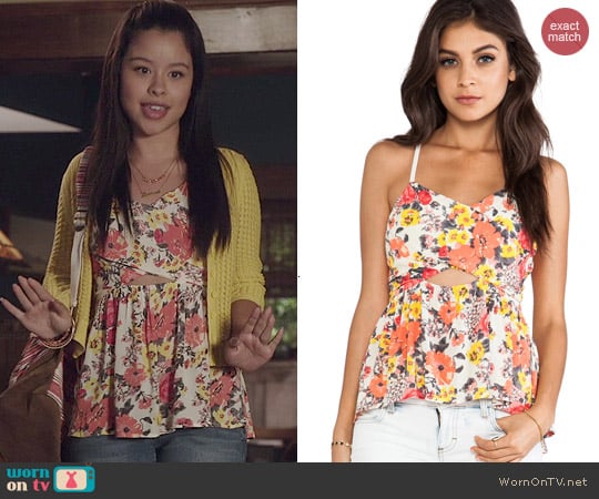 Free People Some Like it Hot Top in Swan Combo worn by Cierra Ramirez on The Fosters