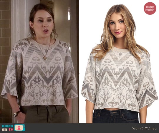 Free People Superstar Pullover in Ivory worn by Troian Bellisario on PLL