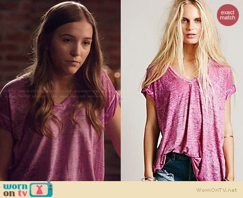 Free People The Keep Me Tee in Petunia worn by Lennon Stella on Nashville