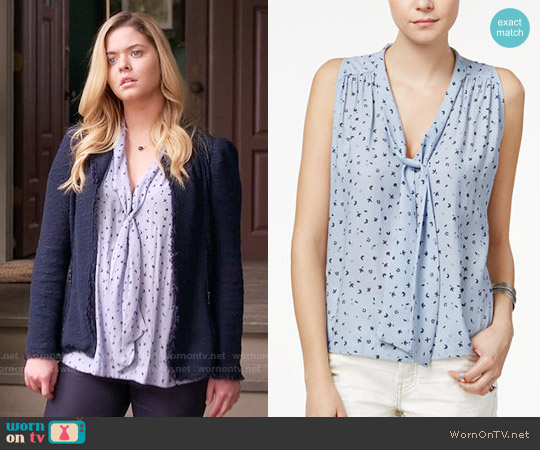 Free People Sleeveless Tie Neck Blouse worn by Alison DiLaurentis (Sasha Pieterse) on Pretty Little Liars