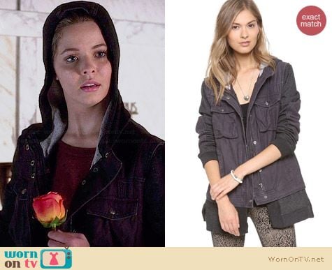 Free People Twill Jacket worn by Sasha Pieterse on PLL