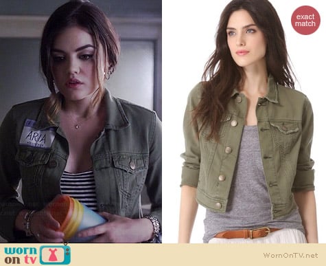 Free People Washed Out Denim Jacket worn by Lucy Hale on PLL