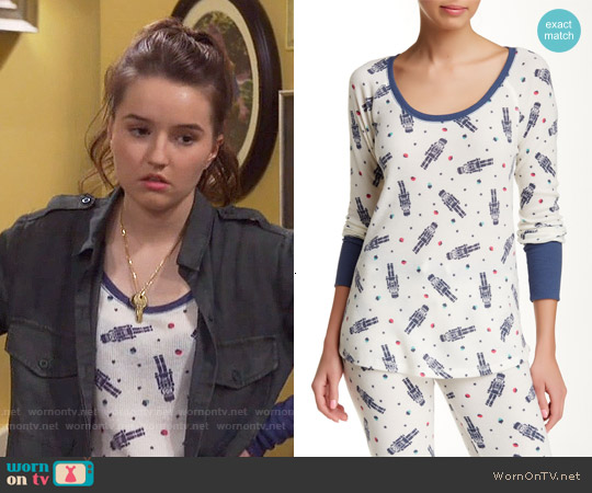 Free Press Thermal Tee in Ivory Pristine Nutcracker worn by Eve Baxter (Kaitlyn Dever) on Last Man Standing