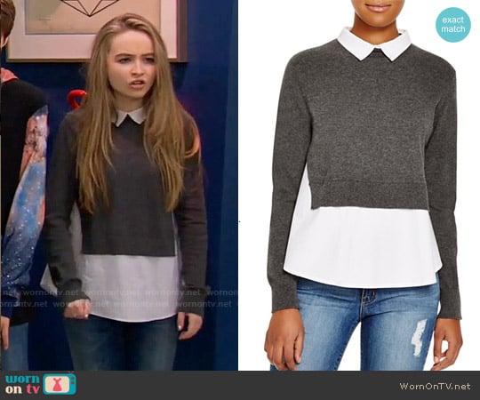 French Connection Fast Fresh Knits Layered Look Sweater worn by Maya Hart (Sabrina Carpenter) on Girl Meets World