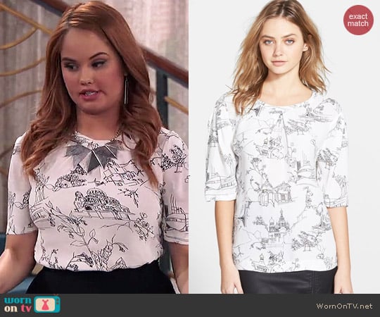 French Connection Anastasia Print Top worn by Debby Ryan on Jessie