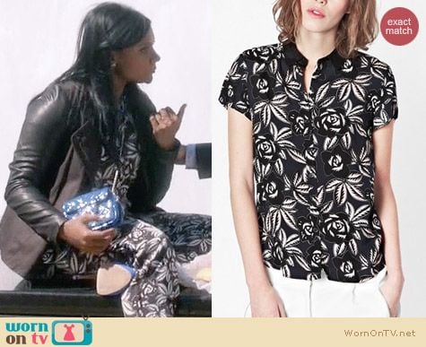 French Connection Argan Rose Relaxed Shirt worn by Mindy Kaling on The Mindy Project