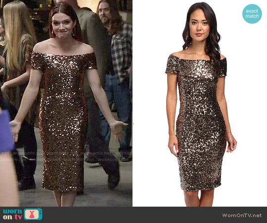 French Connection Cosmic Sparkle Dress worn by Karma (Katie Stevens) on Faking It