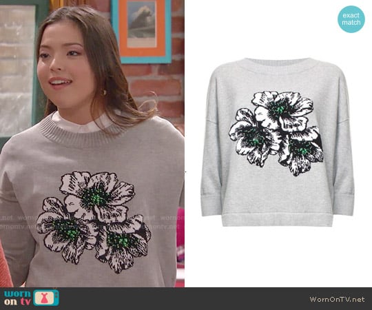 French Connection Eddie Pop Sweater worn by Jasmine Kang (Piper Curda) on I Didnt Do It