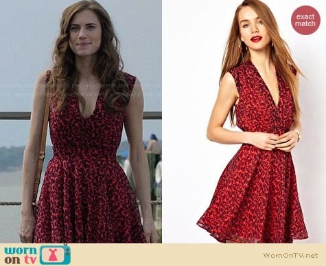 French Connection Leopard Skater Dress worn by Allison Williams on Girls