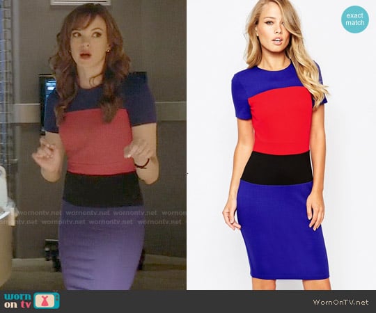 French Connection Lula Stretch Color Block Dress worn by Caitlin Snow (Danielle Panabaker) on The Flash