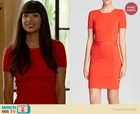 French Connection Manhattan Textured Dress worn by Hannah Simone on New Girl