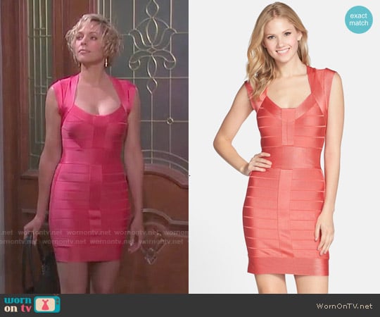 French Connection Miami Spotlight Dress in Coral Beach worn by Nicole Walker (Arianne Zucker) on Days of our Lives