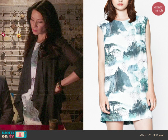 French Connection Misty Mountain Shift Dress worn by Joan Watson (Lucy Liu) on Elementary