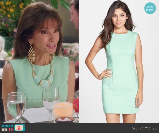 French Connection Mint Mojito Bodycon Dress worn by Genevieve Delatour (Susan Lucci) on Devious Maids