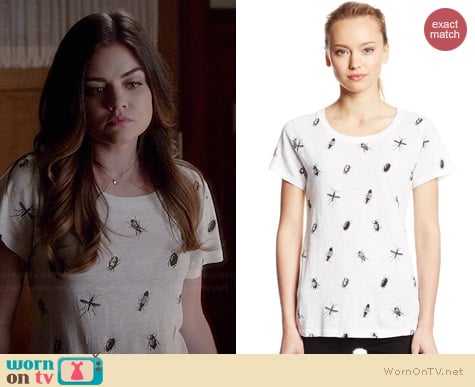 French Connection Sonny Slub Tee in Bugs worn by Lucy Hale on PLL