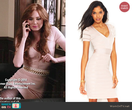 French Connection V-neck Bandage Dress in Capri Blush worn by Karen Gillan on Selfie