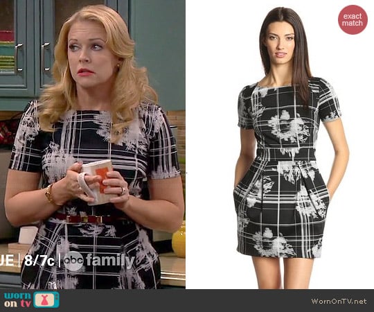 French Connection Wilderness Check Dress worn by Melissa Joan Hart on Melissa & Joey