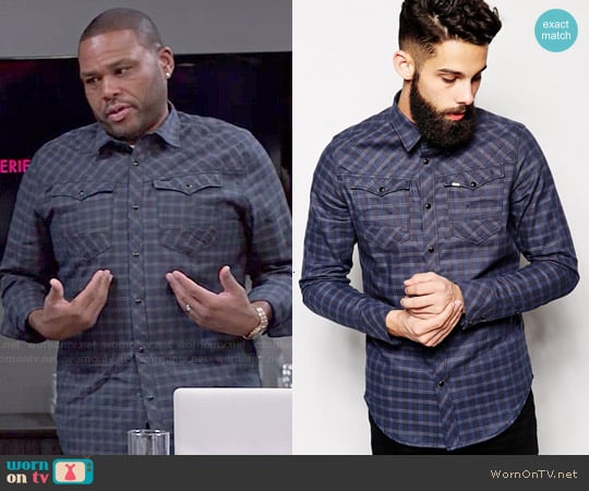 G Star Raw Arc 3D Tale Check Shirt worn by Andre Johnson (Anthony Anderson) on Black-ish