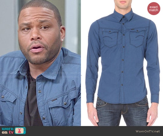 G Star Arc Checked Cotton Shirt worn by Andre Johnson (Anthony Anderson) on Black-ish