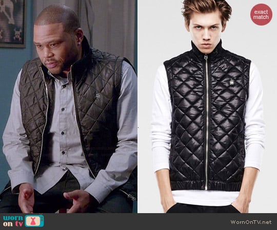 G Star Raw Meefic Quilted Vest worn by Andre Johnson (Anthony Anderson) on Black-ish