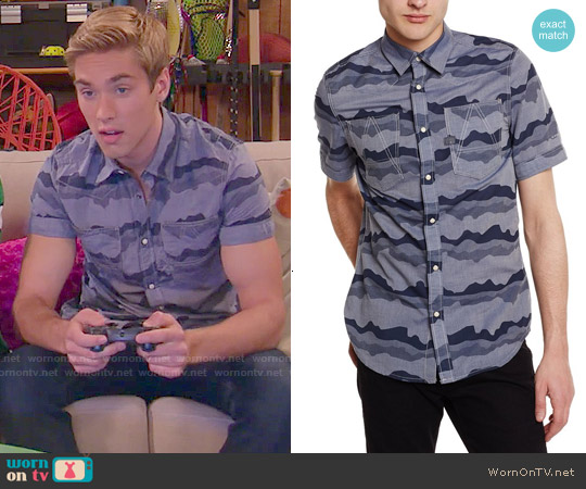 G Star Raw A Crotch Yoshem Shirt in Camo Stripe worn by Logan Watson (Austin North) on I Didnt Do It