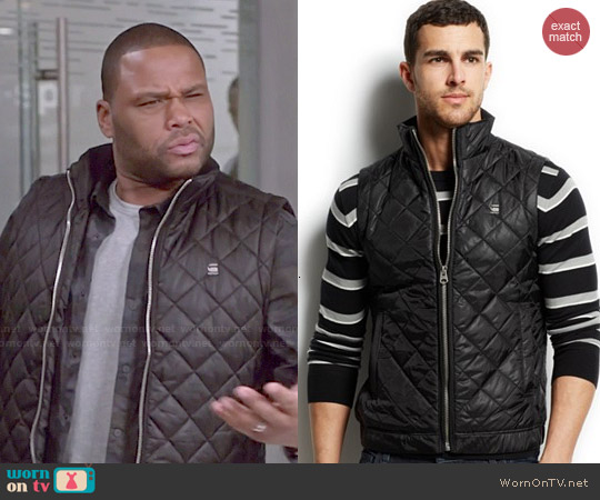 G Star Raw Meefic Quilted Vest worn by Andre Johnson (Anthony Anderson) on Black-ish