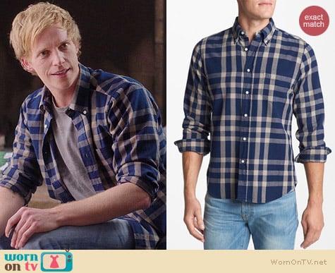 Gant Rugger Indigo Check Oxford Shirt worn by Chris Geere on You're the Worst