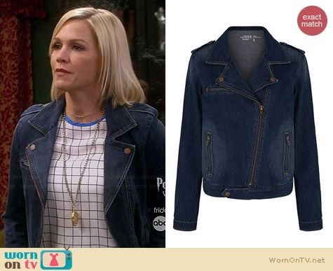 Gap 1969 Denim Moto Jacket worn by Jennie Garth on Mystery Girls