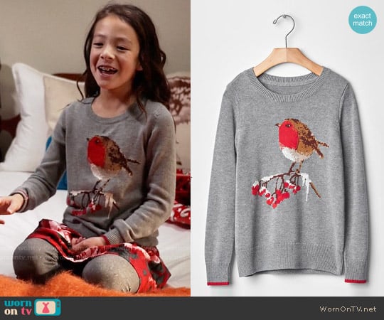 GAP Girls Intarsia Winter Bird Sweater worn by Lily Tucker-Pritchett (Aubrey Anderson-Emmons) on Modern Family